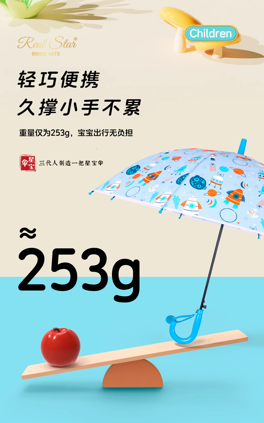 出德国欧洲新款外贸儿童伞可爱手绘卡通EVA自动伞19寸多色现货详情6