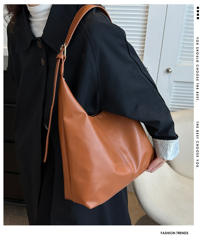 复古通勤质感单肩包包女2024今年流行韩版气质腋下包托特包时尚女详情1