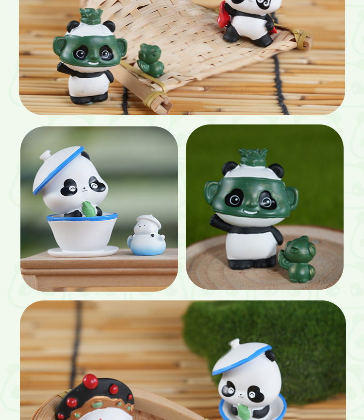 熊猫系列周边手办盲盒可爱玩具客厅玄关手工艺品高档轻奢家居装饰详情9