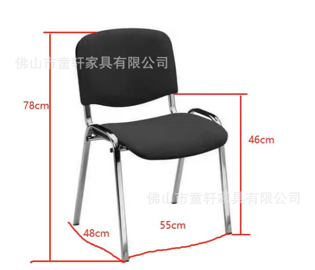 Foshan manufacturer wholesals foreign trade office chairs, fabric four-legged training chairs with writing boards and armless conference seats pic 73