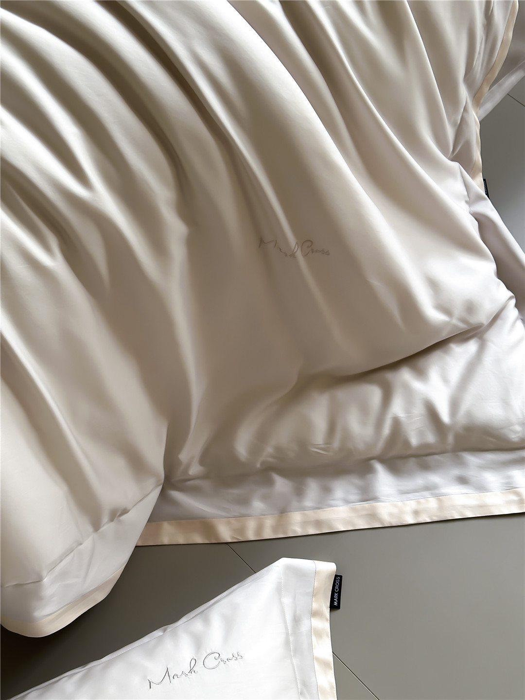 Minimalist style 100-count ultra-fine denier Tencel cotton four-piece set, high-end and silky smooth naked sleeping grade bedding pic 58