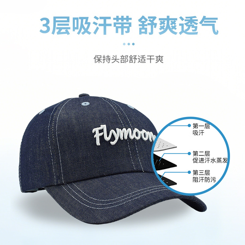 Denim baseball cap for women with a small head circumference, spring and summer Korean style, breathable and fashionable, face-enhancing, small sunshade outdoor cap factory wholesale pic 7