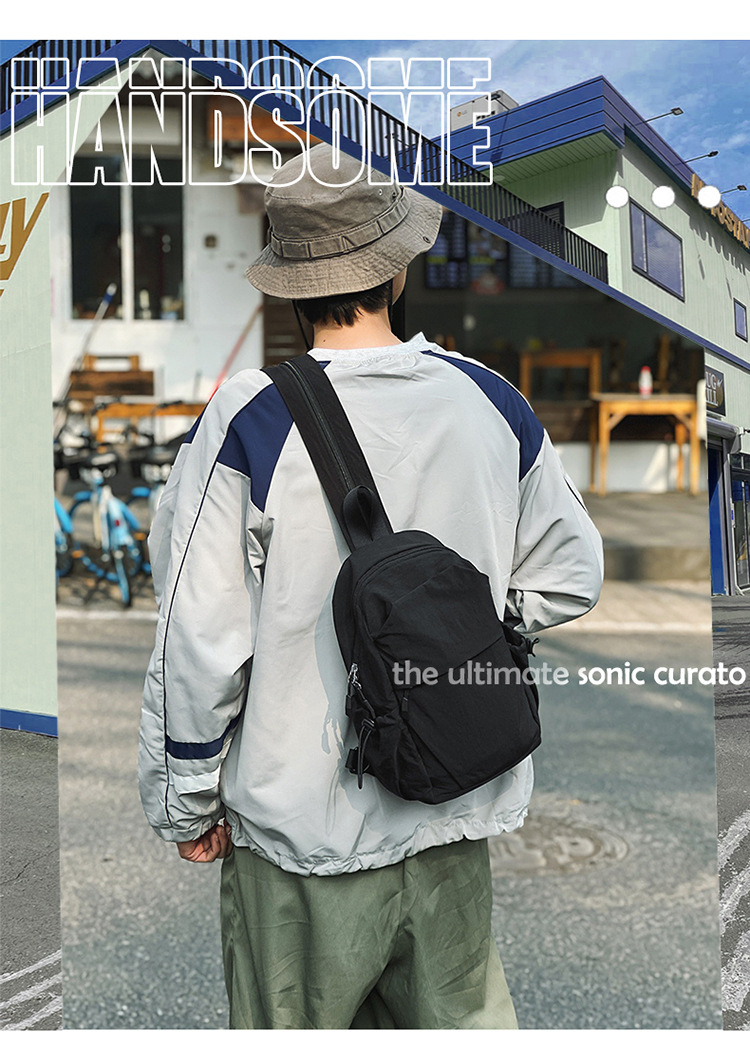 新款多功能防泼水双肩胸包男女轻便出游小背包男士户外登山斜挎包详情3