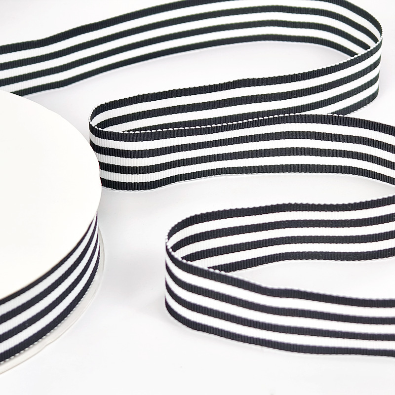 色织帽带黑白条纹平纹箱包编织手工diy辅料涤纶纺织皮革配件详情7