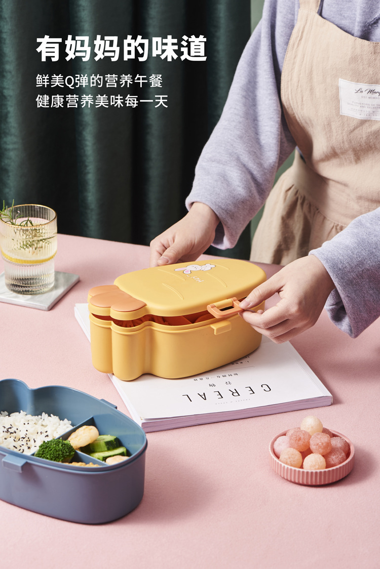 儿童饭盒便携分格可微波炉加热餐盒户外露营野餐盒礼品学生便当盒详情6