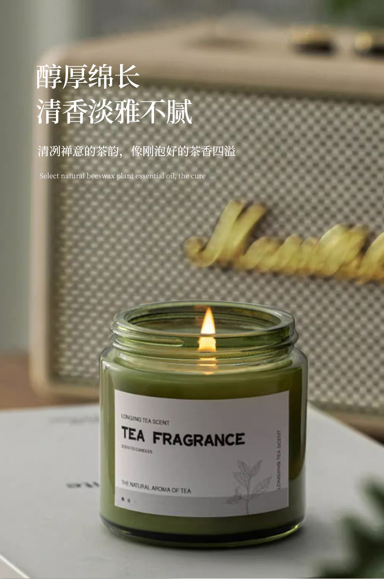 Wholesale of Mussel Green cup scented candles, soy wax scented candle cups, creative and niche gifts for home indoor aromatherapy pic 11