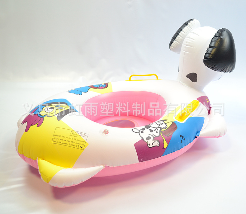 彩狗艇水上充气儿童玩具座圈带扶手防侧翻游泳圈婴儿坐圈批发详情7