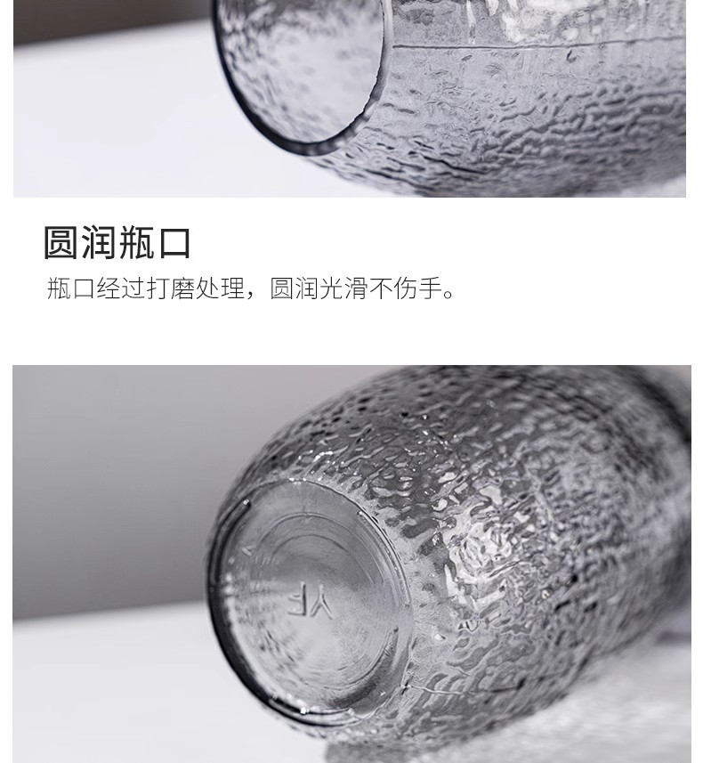 Free shipping for large glass vases, light luxury retro transparent water-grown dragon willow and horse drunken wood ornaments, living room flower arrangements pic 9