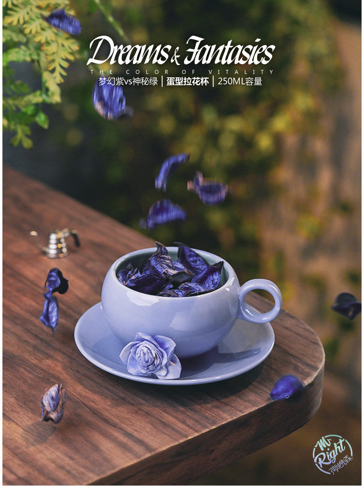 1F31 Egg cup Coffee Cup, ceramic color glaze color-blocking ins style macaron color-blocking latte latte latte cup pic 5