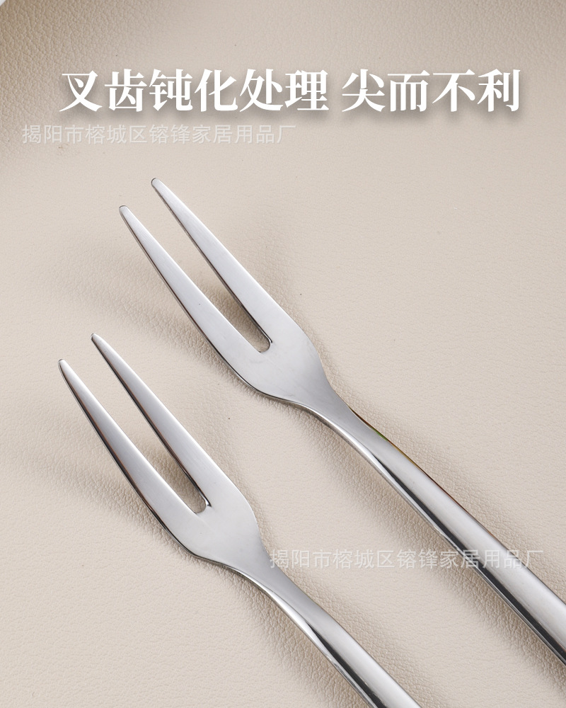 Wholesale 304 stainless steel fruit forks, thickened dessert forks for hotel and household use, fruit sticks, cake and mooncake gift forks pic 7