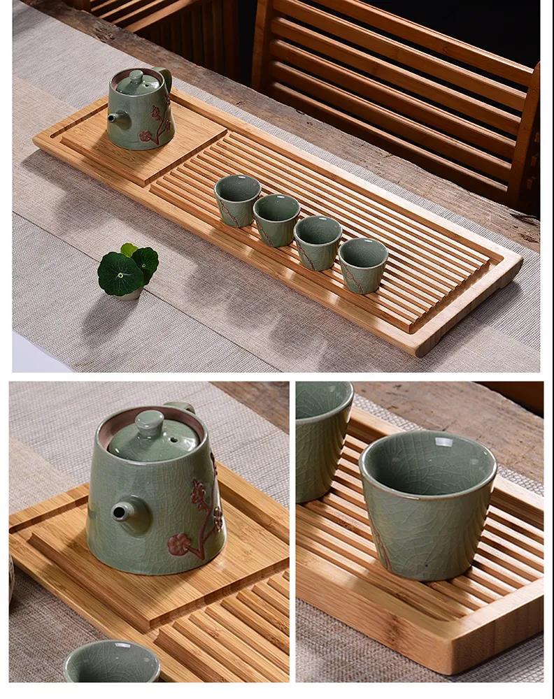 Wholesale bamboo rectangular wooden plates, bread trays, pastry trays, melon seed round plates, snack barbecue plates, tea trays and tea saucers pic 19
