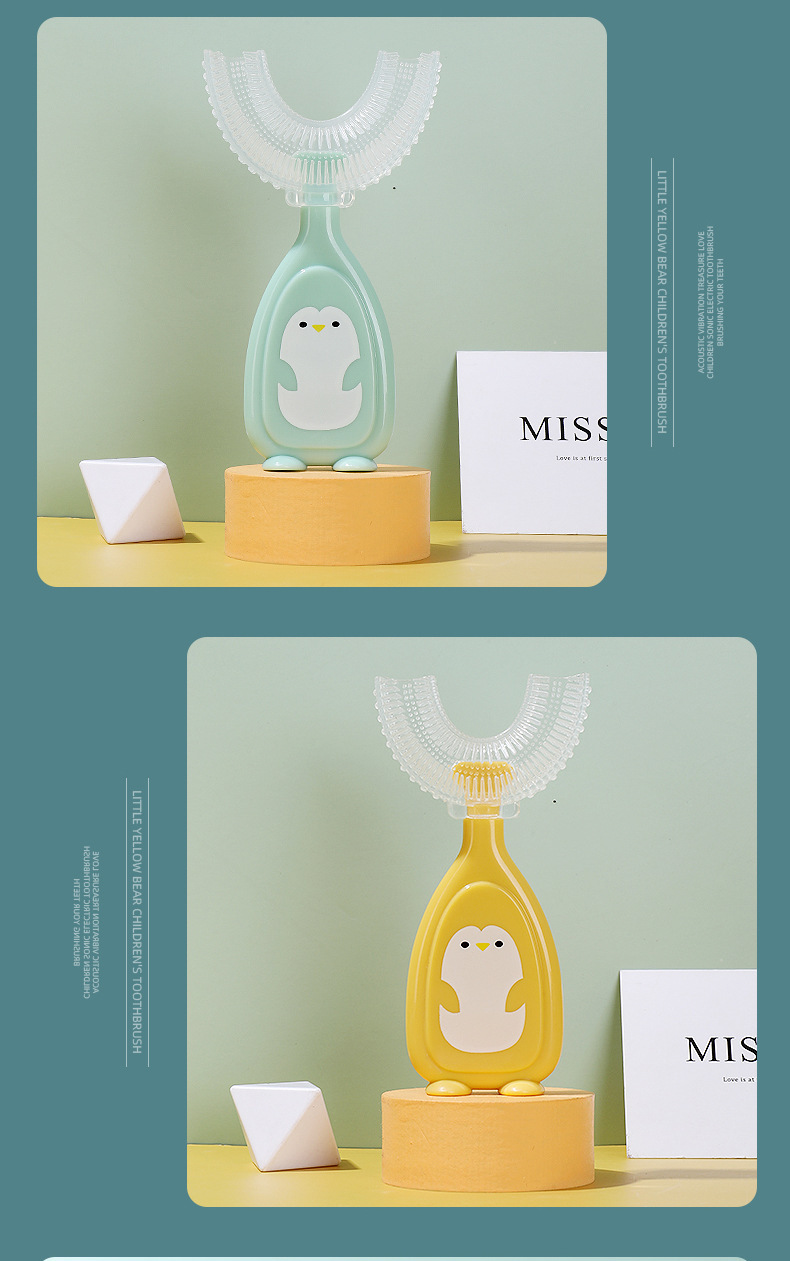 英文卡装新款手动儿童U型牙刷硅胶牙刷宝宝口含式口腔清洁手动U型详情16