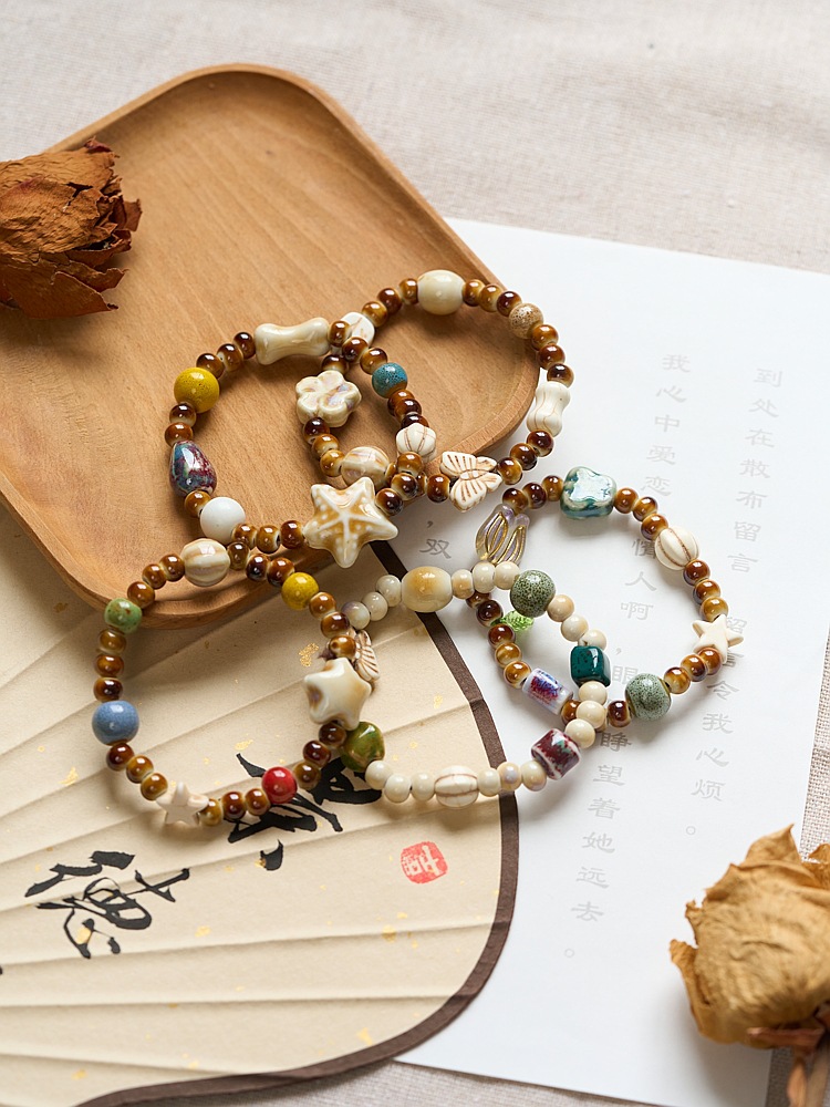 景德镇陶瓷手串手工文玩古风串珠礼物文艺女生流行新中式小清新详情1