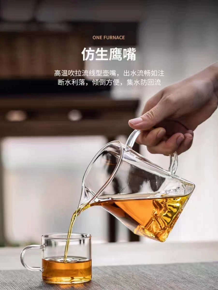 功夫茶具大小号公杯耐热温高硼硅玻璃加厚公道杯茶漏过滤网分茶器详情18
