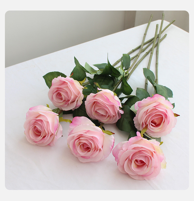 包邮仿真玫瑰单支大花头婚礼装饰假花千层玫瑰景观宠物园艺花卉详情7