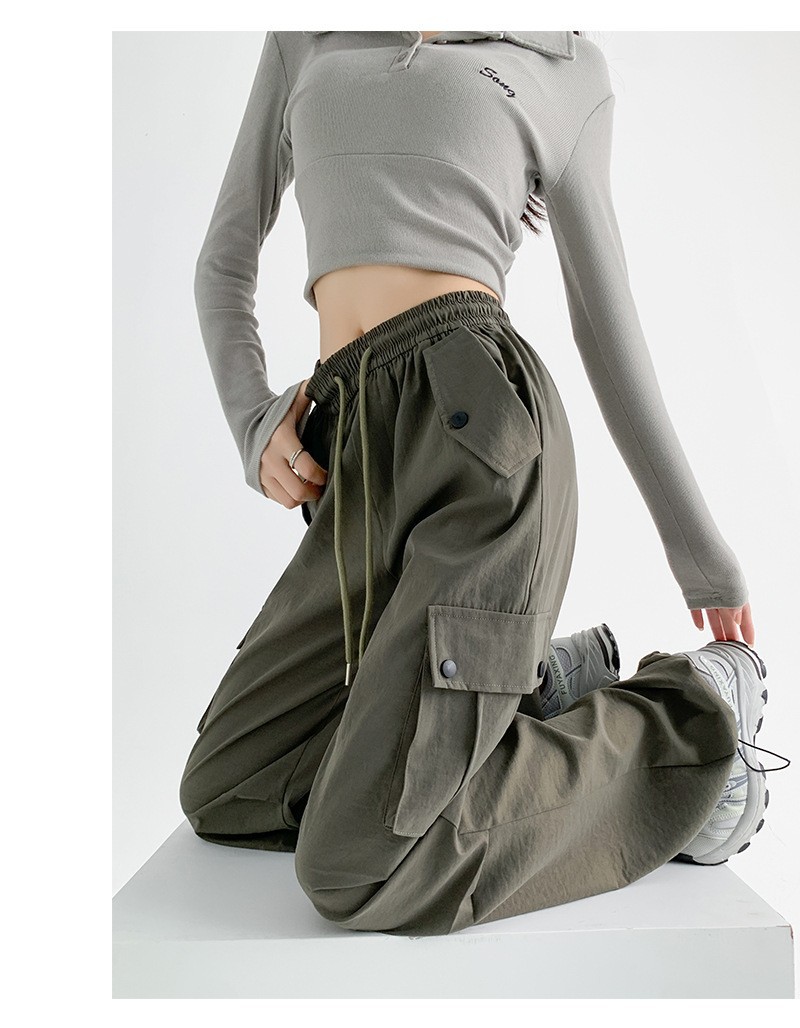 美式工装裤女裤子春夏2025新款宽松垂感直筒裤卫裤显瘦休闲阔腿裤详情12