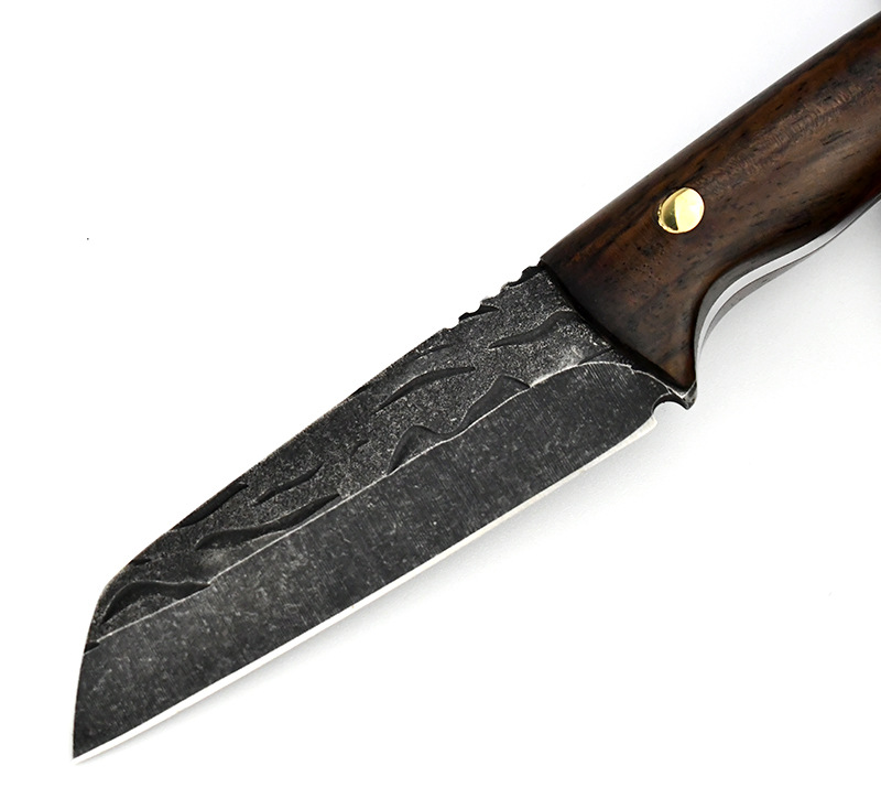 Outdoor camping multi-functional knife, portable sharp-handled meat knife, durable hammer-textured forged fruit knife wholesale pic 5