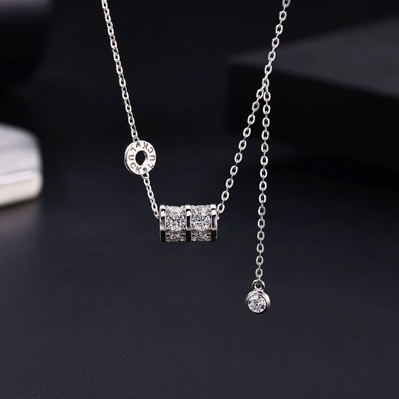 卓恒甄选 925银项链 莫桑石女式百搭轻奢锁骨链小众设计感项链详情4