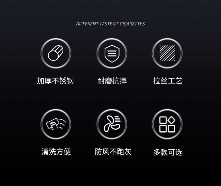 不锈钢烟灰缸家用带盖创意个性潮流客厅卧室复古风绿烟灰缸防飞灰详情13