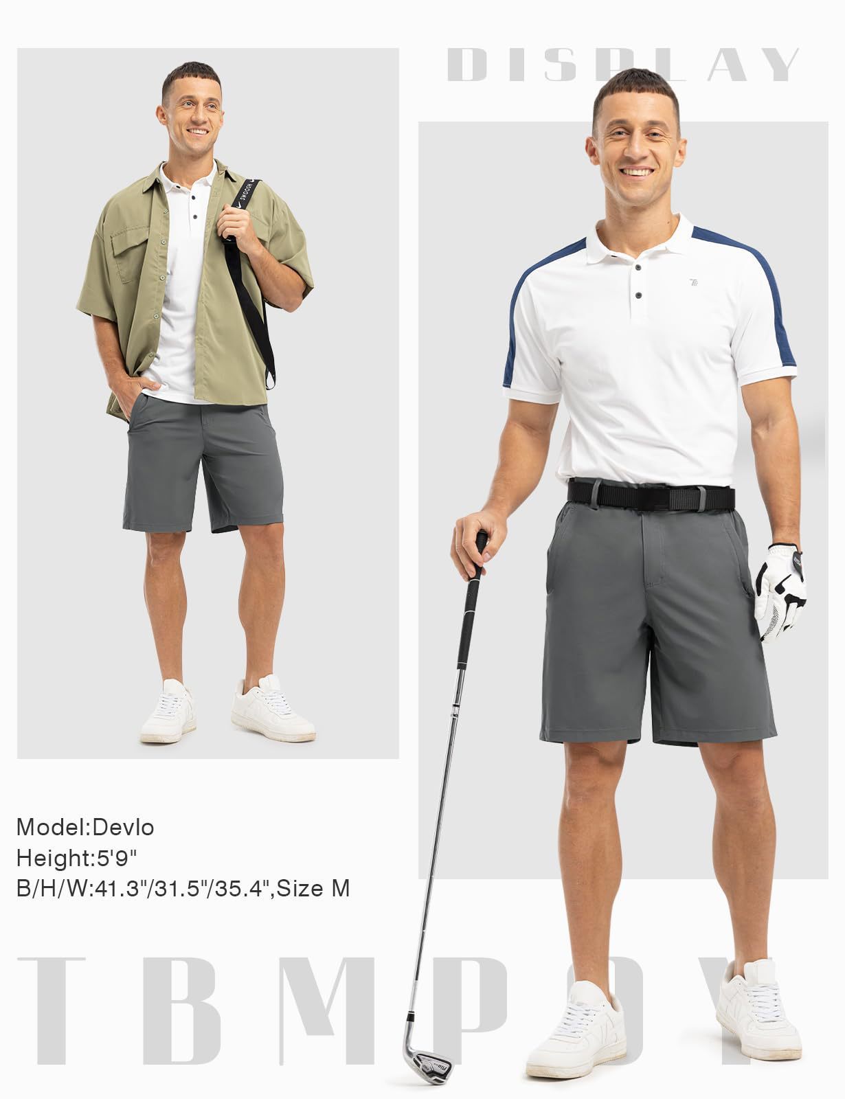 跨境爆款夏季男士纯色休闲户外短裤宽松健身高尔夫五分裤详情11