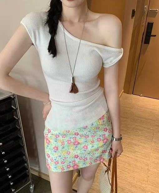 油画碎花包臀裙a字半身裙女夏2025新款小个子蓝色多巴胺绝美短裙详情20