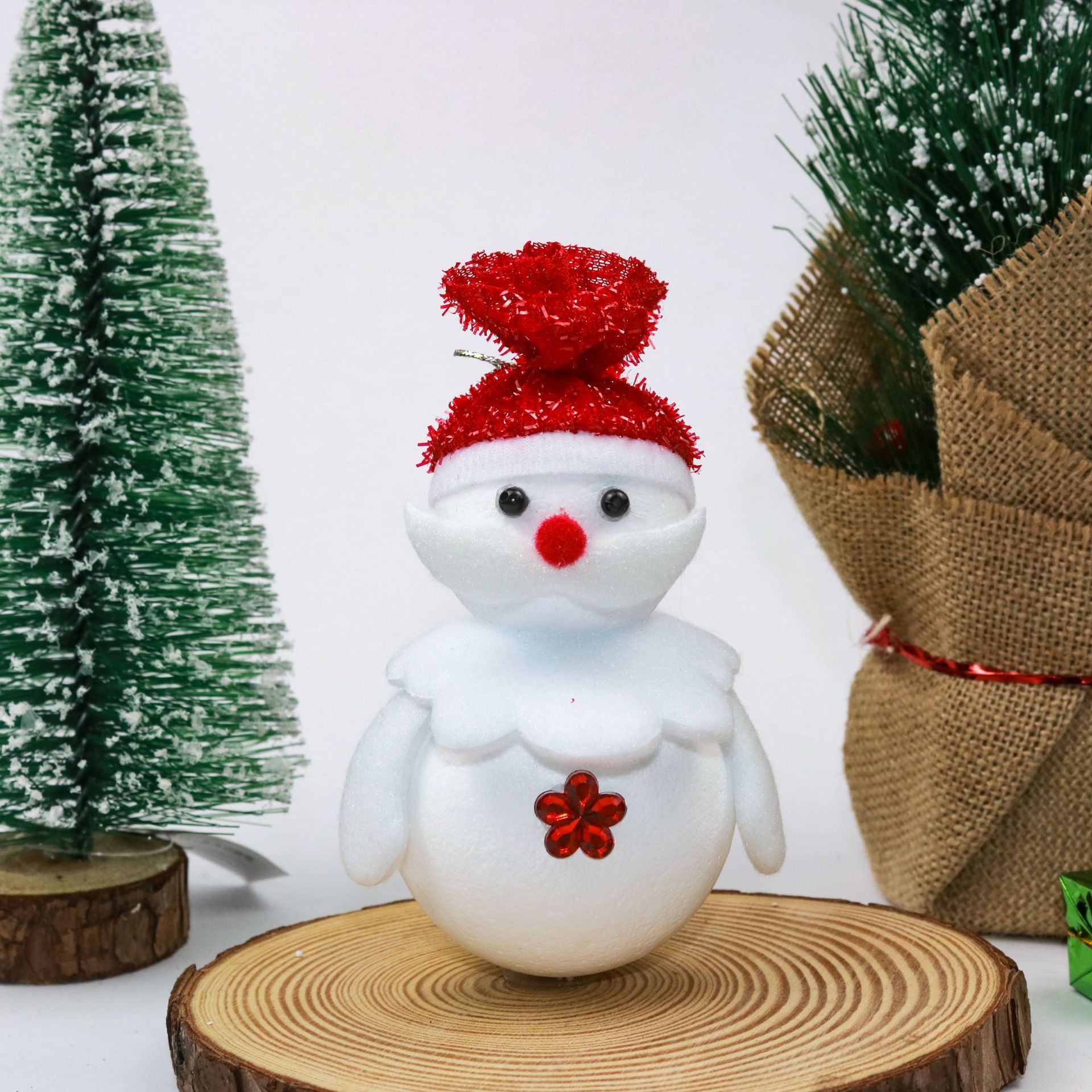 Christmas foam snowman three-dimensional decoration 12x9cm, single shopping mall hotel scene arrangement, Christmas decoration supplies, office culture, Christmas supplies pic 7