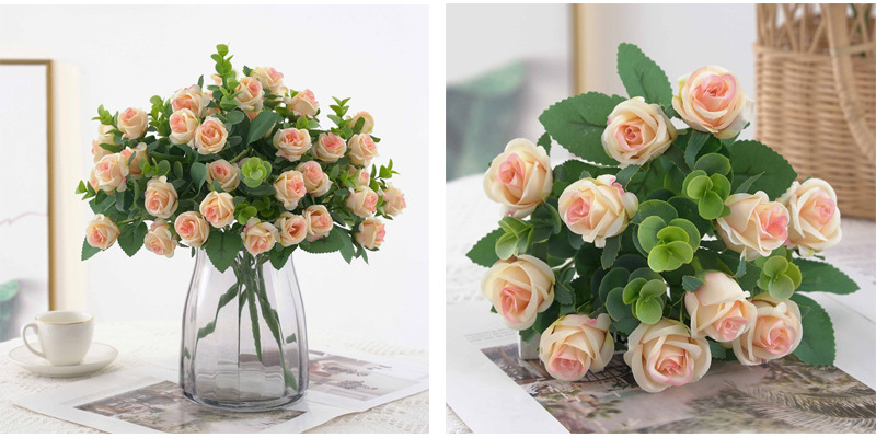仿真花茶苞牡丹玫瑰多款绢花装饰家居婚庆花艺园配材配景摄影道具详情7