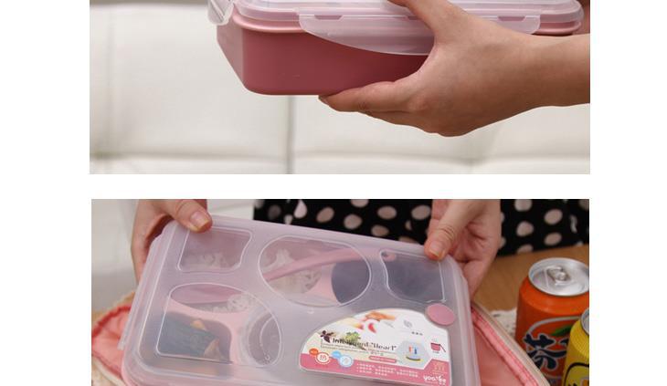 塑料方形男女成人学生分多格保鲜便当上班餐盒食堂微波炉加热饭盒 pic 7
