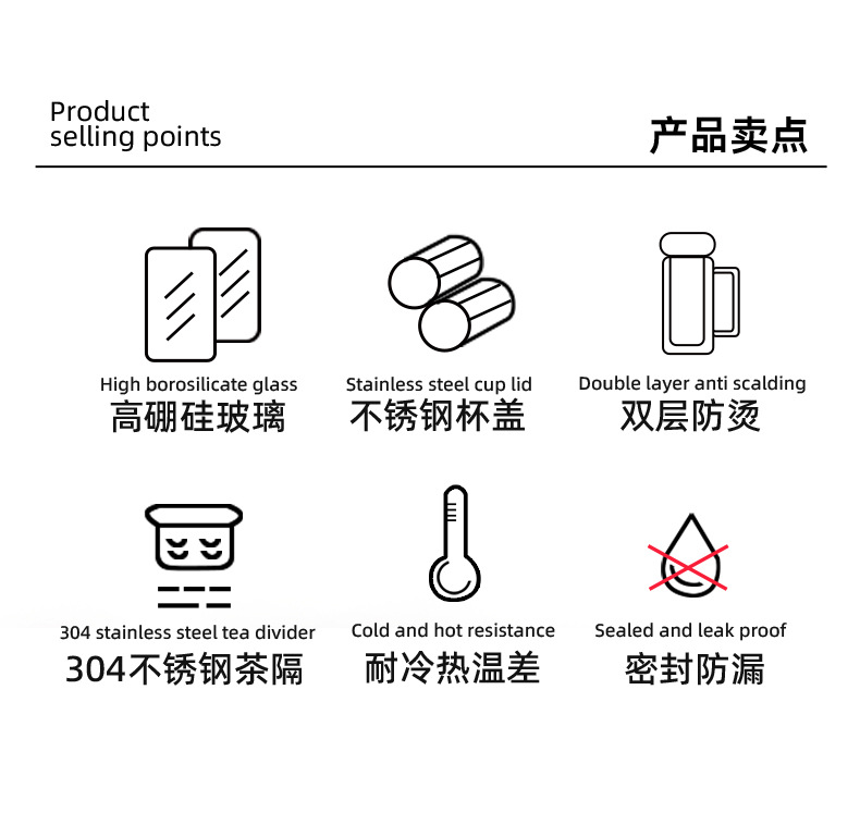 双层玻璃杯带把手大容量通用轻奢盖办公杯防烫商务杯批发玻璃水杯详情17
