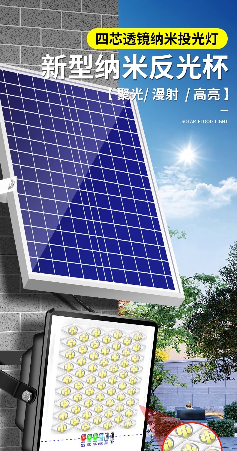 Solar outdoor garden lamps, ultra-bright hanging lamps, new rural lighting floodlights, high-power indoor and outdoor street lamps factory pic 1
