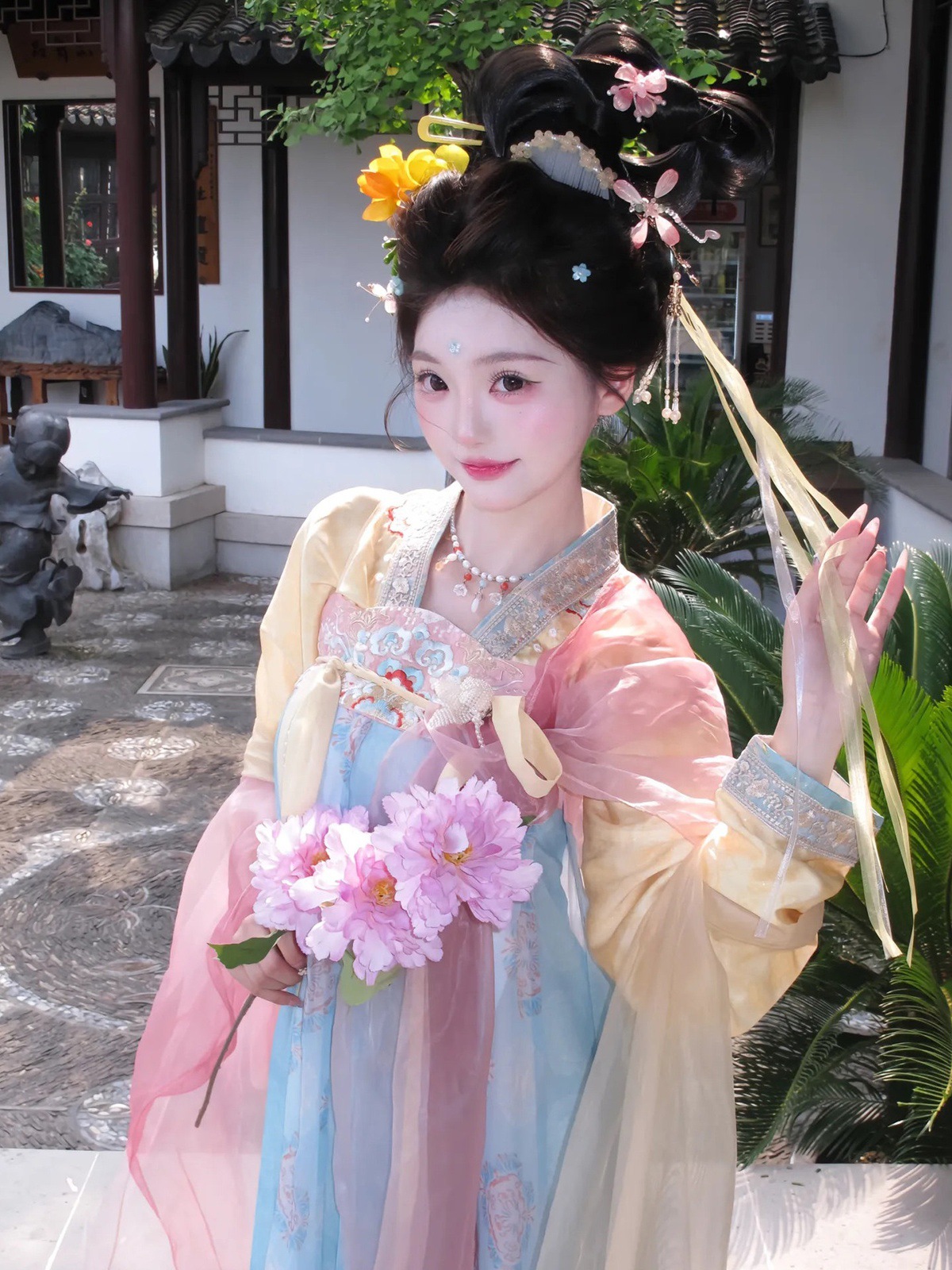 国潮唐制汉服齐胸襦裙女成人重工刺绣中国风日常春夏款飘逸仙气古装裙详情4