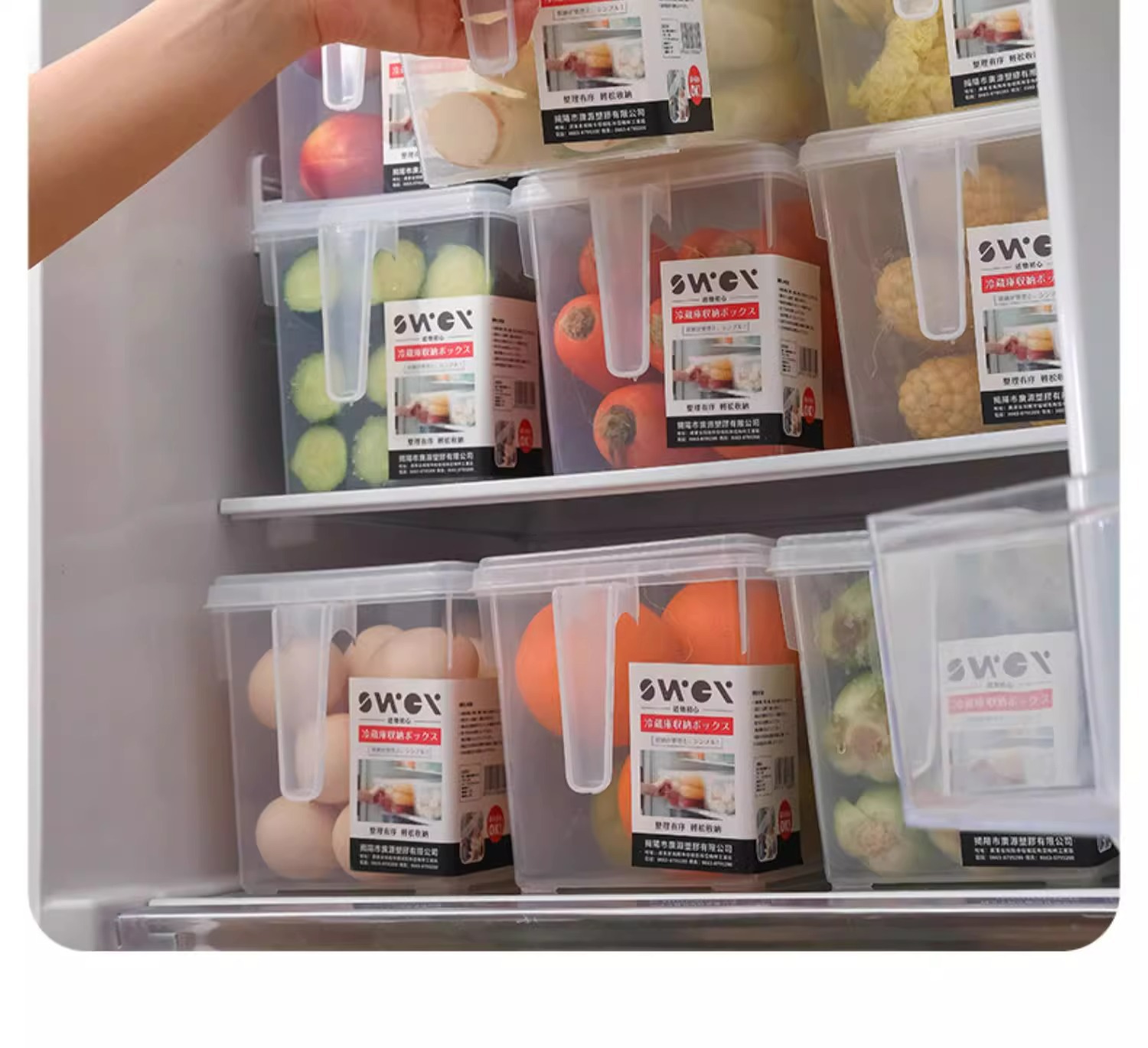 冰箱收纳盒食品级带手柄保鲜盒厨房蔬菜水果整理冷冻鸡蛋储物盒详情19