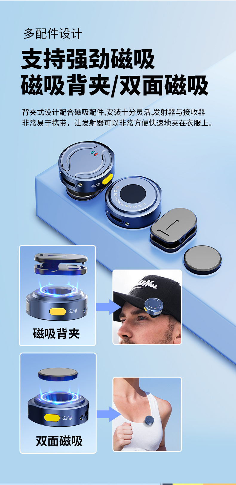 新款Q81无线领夹麦克风一拖二带充电仓抖音直播智能降噪无线迷你详情18