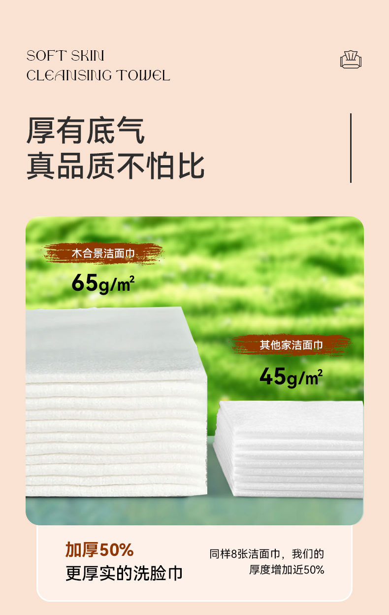 洗脸巾一次性毛巾纯棉吸水不掉毛棉柔巾抽取式面巾纸洁面巾擦脸巾详情7