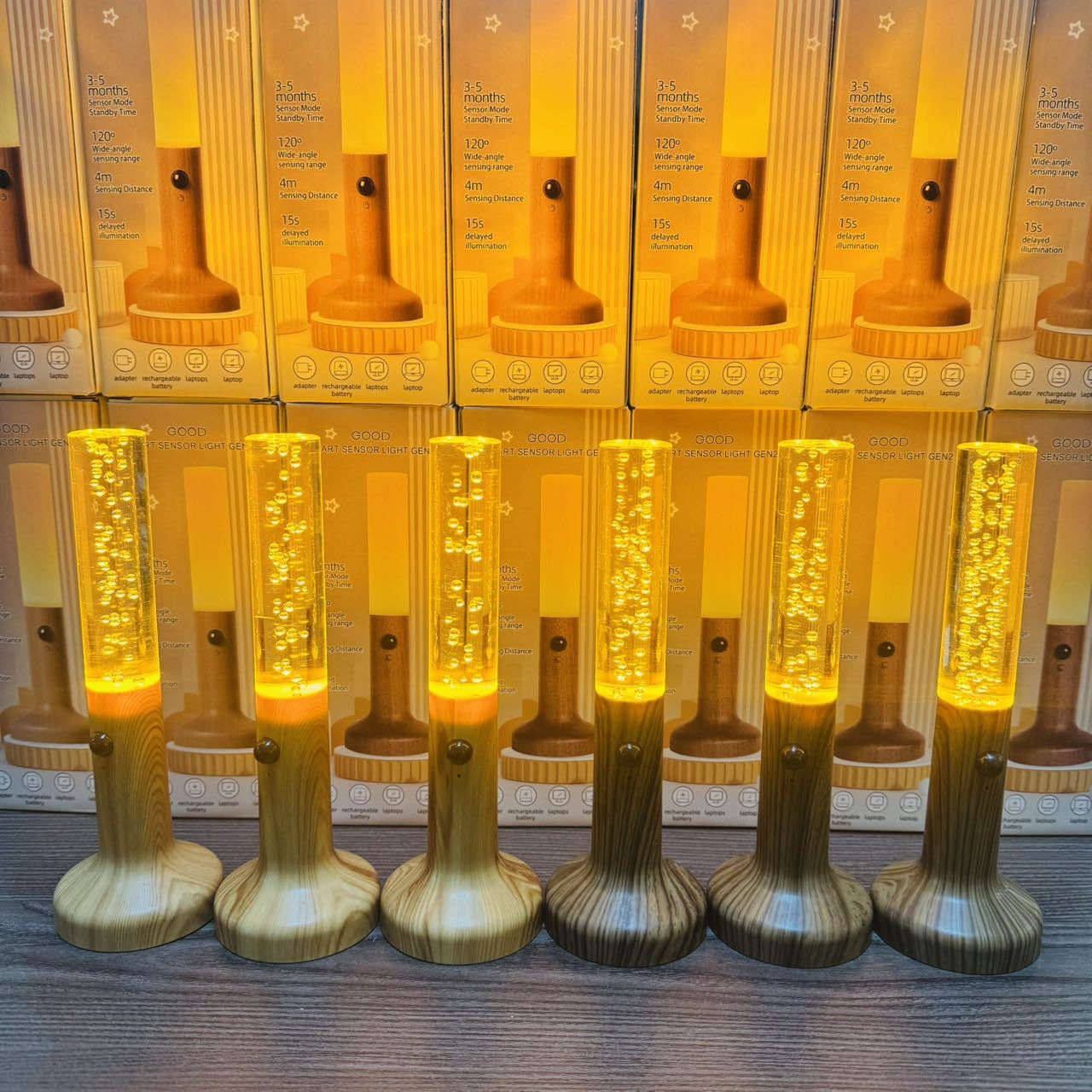 跨境智能人体感应小夜灯led充电式走廊橱柜磁吸水晶壁灯感应灯详情3