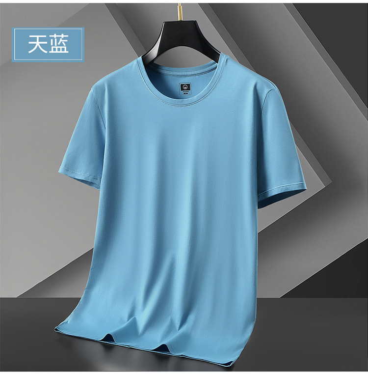 冰丝莫代尔男士短袖t恤男夏季圆领半袖男t潮牌大码男装体恤打底衫详情14