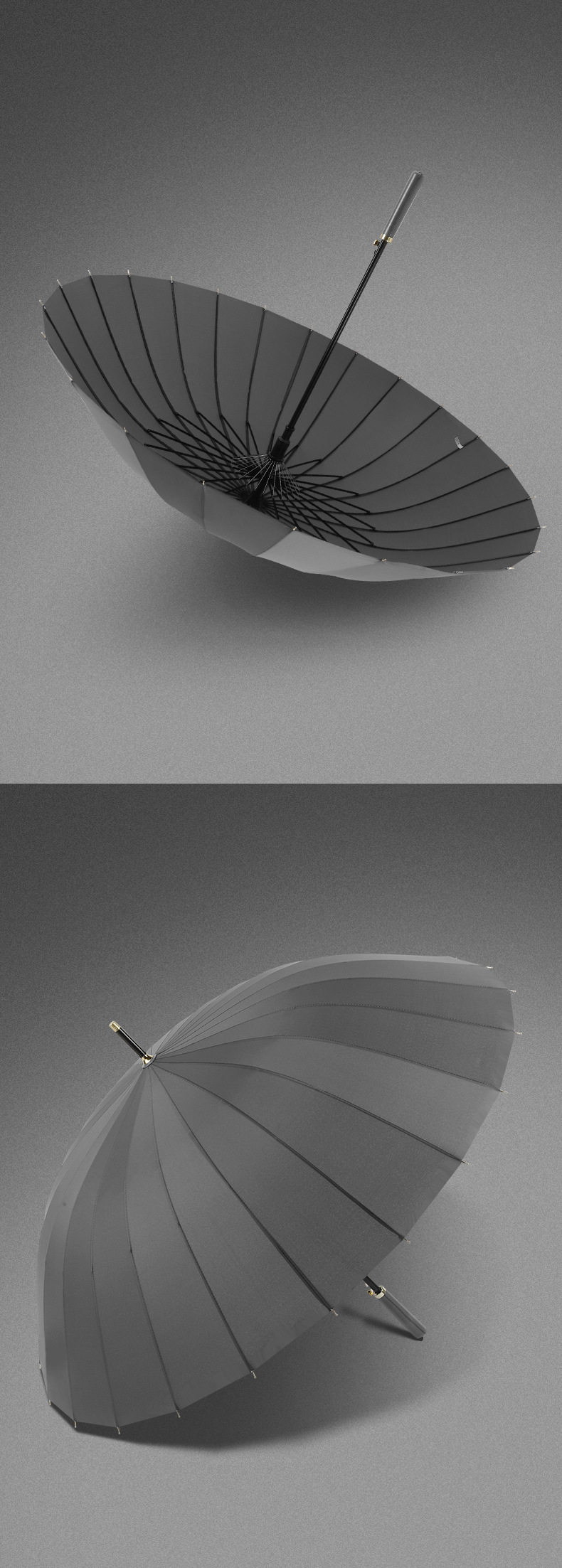 23-inch automatic long-handled umbrella, curved handle gift, straight pole umbrella, 24-bone golf advertising umbrella, custom printed logo pic 29