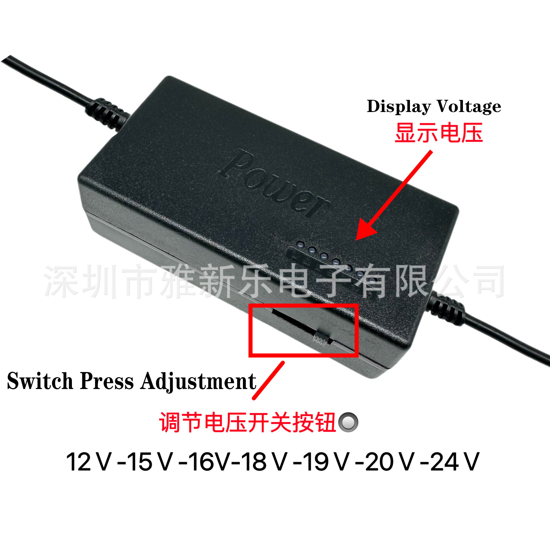 Adjustable power supply 12-24V notebook power supply, universal 9 connectors, speed and gear adjustment, multi-functional dual-wire and multi-interface pic 7