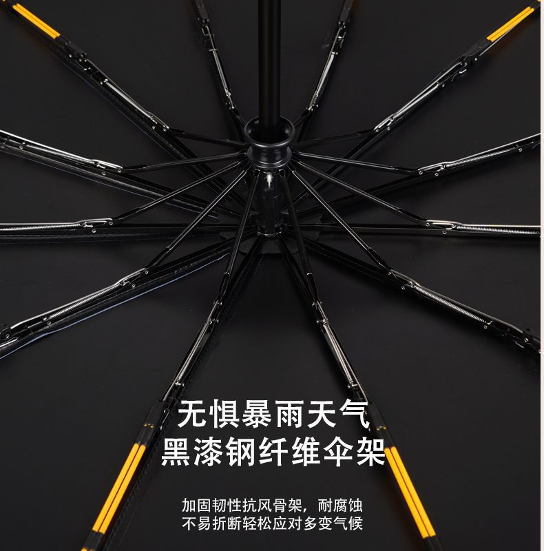 爆款折叠24骨全自动雨伞12骨双龙骨黑胶晴雨两用伞广告伞现货批发详情46