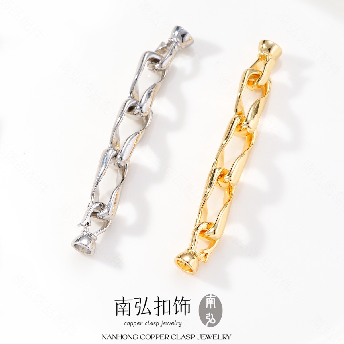 New smooth chain necklace clasp, copper-plated with real gold, retains color and exudes a high-end feel. DIY accessory for bracelet necklace clasp pic 2
