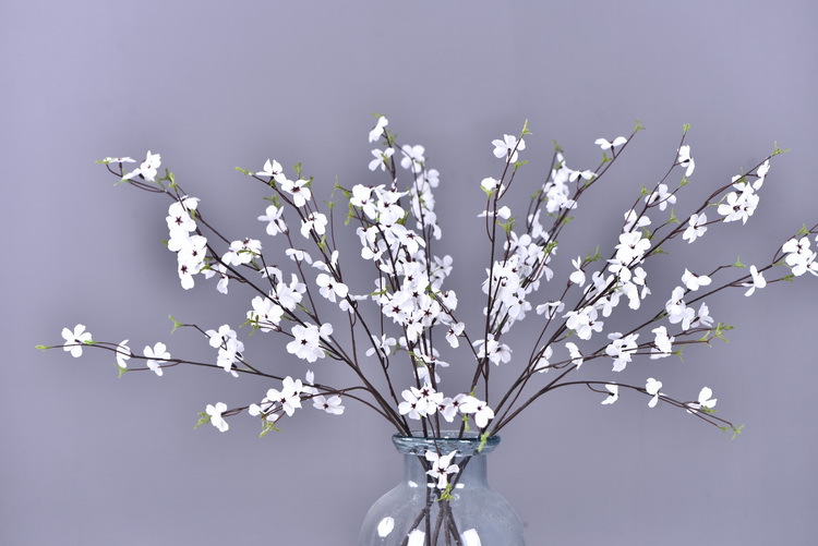 Lanjin Factory wholesale source factory goods artificial cherry blossoms, indoor living room decoration artificial flowers, wedding banquet soft decoration landscaping artificial pear blossoms pic 10