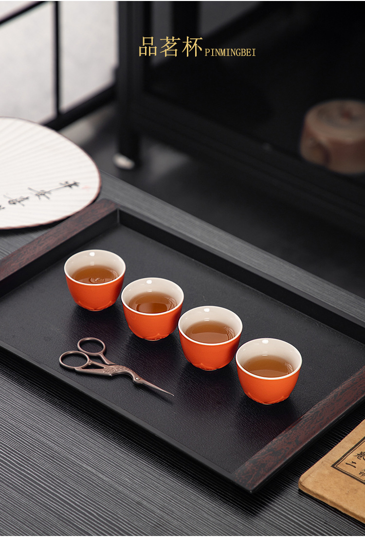Persimmon tea set, one pot and two cups, business opening event gift, souvenir, Kung Fu tea set gift box, LOGO pic 17