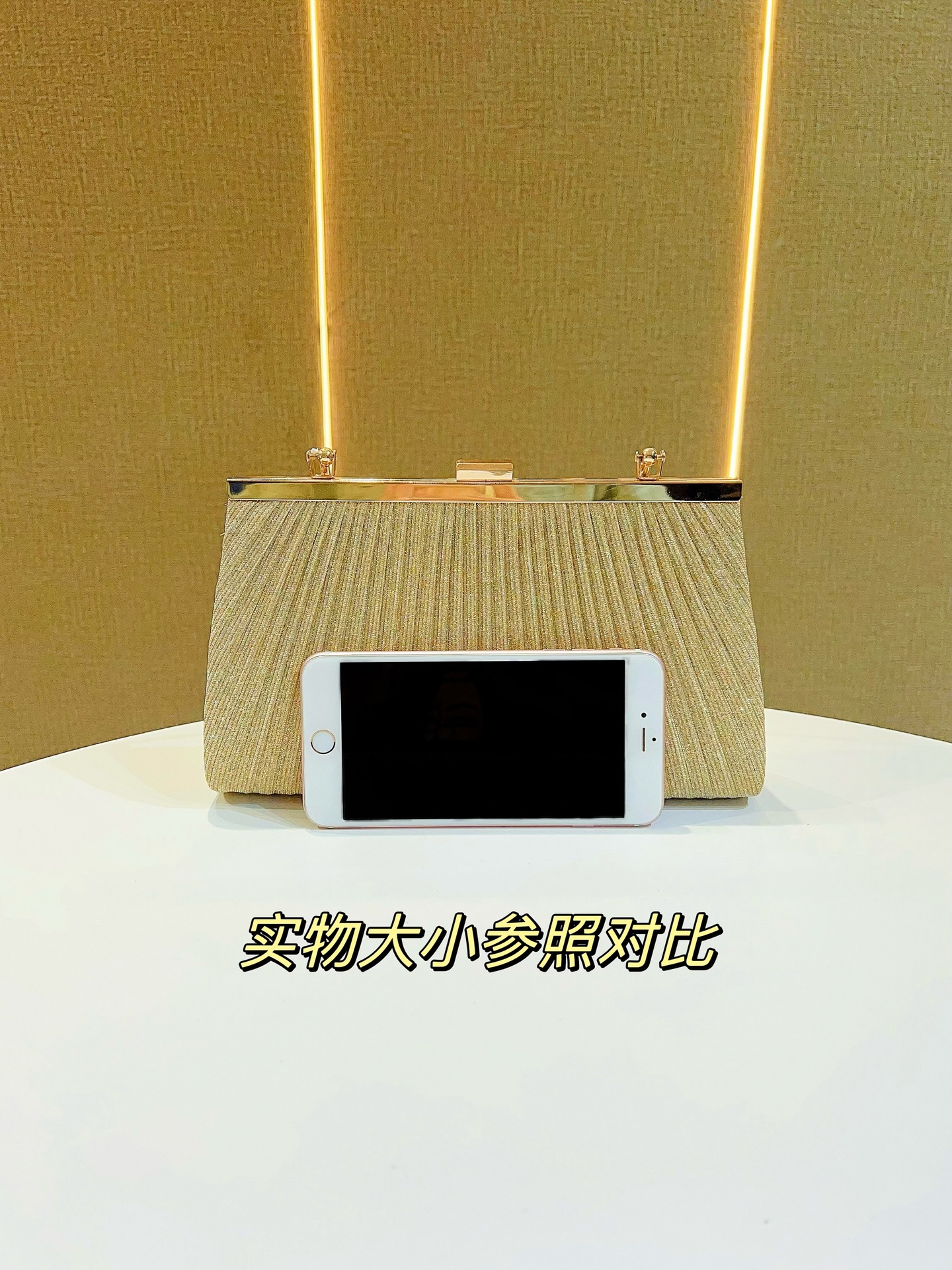 新款闪亮皱褶大容量手提包女公主包斜跨包晚宴包礼服包KTV手袋小详情7