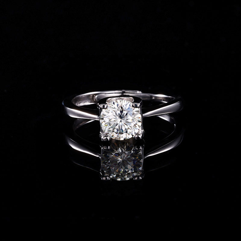 Zhuoheng Select 925 pure silver Moissanite ring wholesale, half of the market, rising steadily, open ring one carat pic 3
