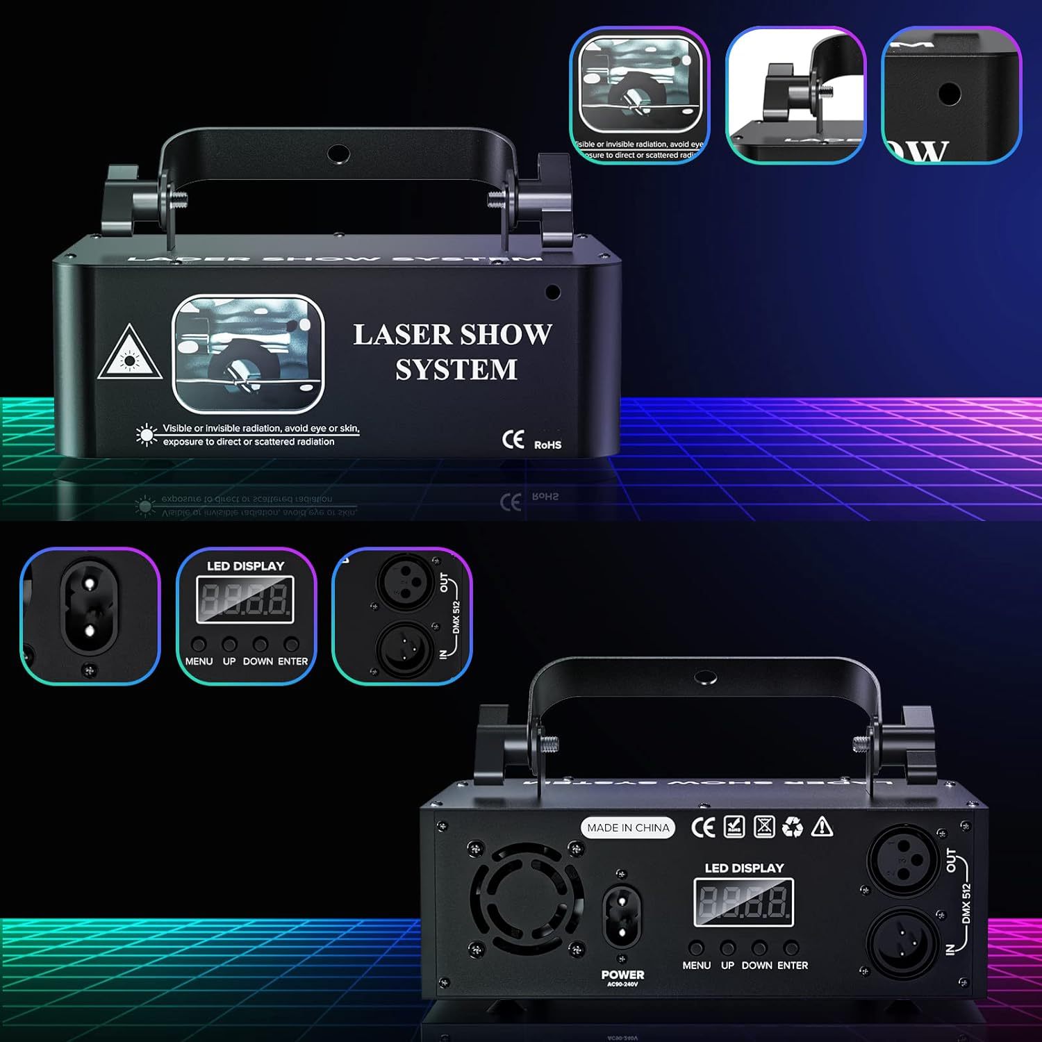 3D全彩动画激光灯舞台镭射投影KTV酒吧派对蹦迪闪光束迪斯科球详情13