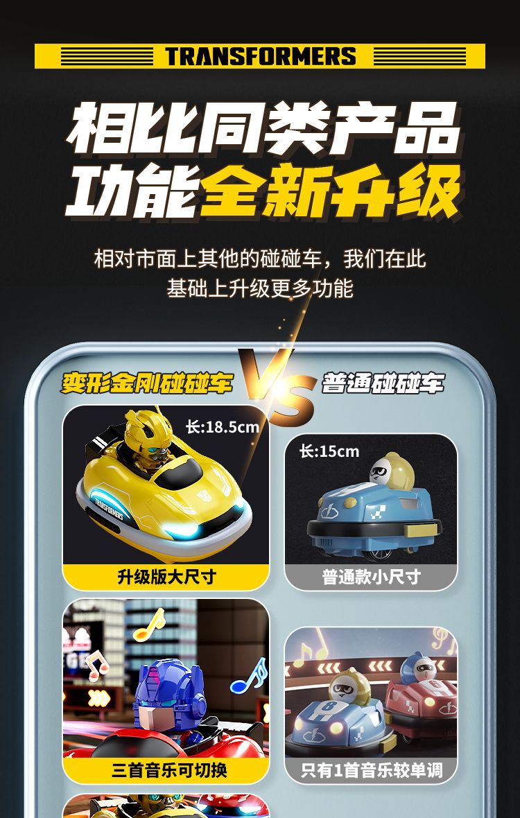 儿童双人对战互动电动遥控碰碰车玩具大卡丁车变形金刚擎天柱男孩详情5