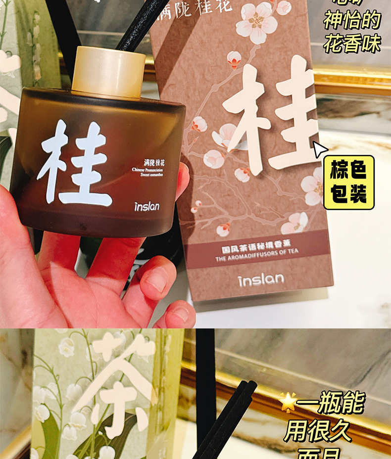 茶语密境国潮系列香薰持久淡香无火香薰卧室空气清新香薰100ml详情13