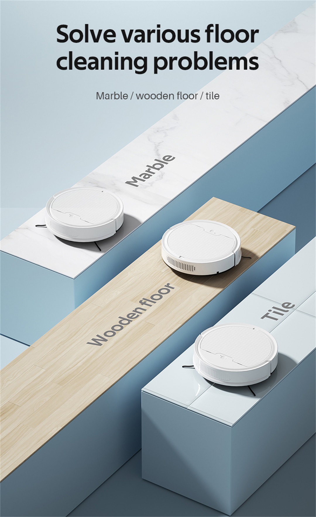 Smart Robotic Vacuum Cleaner for Home, Automatic obowai OB8S详情12