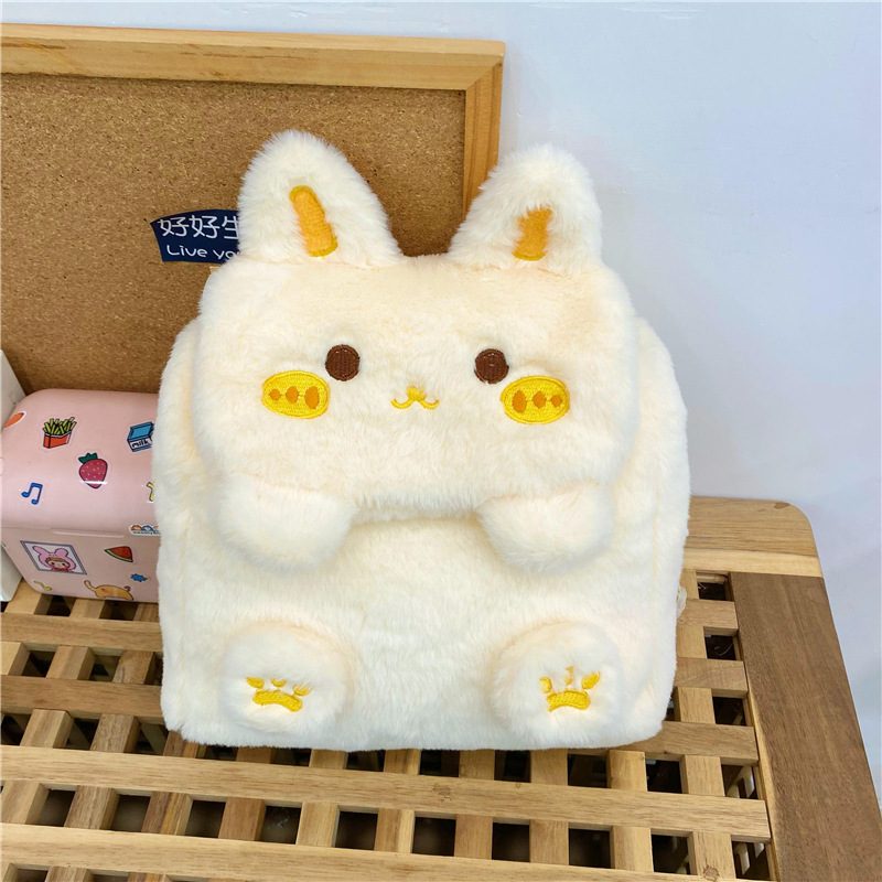 2024新款兔子毛绒双肩包可爱多功能大容量斜挎轻便冬季小包包详情17