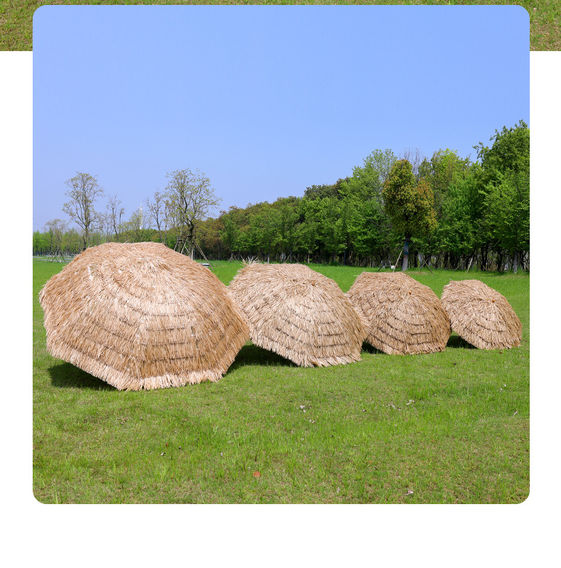 Outdoor sunshade straw umbrella, simulated straw sun protection beach umbrella, courtyard farmhouse tourism scenic area garden thatch umbrella pic 4